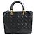 Dior Grande tote e borsa a spalla in pelle di agnello nero Cannage Lady Gold - vista 2