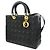 Dior Grande tote e borsa a spalla in pelle di agnello nero Cannage Lady Gold - vista 3