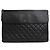 Chanel Clutch de cordero negro con solapa plateada