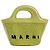 Marni Borsa a tracolla mini in tessuto intrecciato lime Marrone