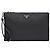 Prada Borsa Clutch Triangle Logo in Re-Nylon Nero - vista 3