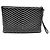 Saint Laurent Clutch Matelassé Grande Argento Nero - vista 4