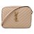 Saint Laurent Bolsa de câmera de couro acolchoado Marrom