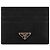 Prada Tarjetero de cuero Saffiano con logo triangular QHH Negro