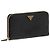 Prada Cartera larga con cremallera en triángulo Saffiano Negro