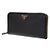 Prada Cartera larga con cremallera en triángulo Saffiano Negro - vista 5