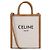 Céline Borsa in tela verticale naturale piccola Marrone