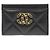 Chanel 19 Chanel Lammleder Gold Metall Schwarz Kartenhalter Stempel: