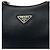 Prada Borsa a Spalla in Pelle Arche Nera con Stampa Nero - vista 6