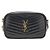Saint Laurent Borsa a tracolla mini trapuntata con monogramma nera Nero