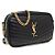 Saint Laurent Borsa a tracolla mini trapuntata con monogramma nera Nero - vista 4