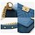 Chanel Borsa Boy in pelle di agnello media blu - vista 7
