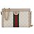 Gucci Borsa a spalla piccola Ophidia GG Supreme in tela beige e bianca Marrone
