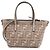 Fendi Mini borsa in jacquard FF in denim grigio dove Marrone - vista 3
