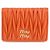 Miu Miu Tarjetero de cuero Napa Naranja - vista 3