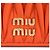Miu Miu Tarjetero de cuero Napa Naranja - vista 9