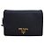 Double Prada Borsa a tracolla incrociata in pelle Dino con doppia tracolla Nero