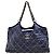 Chanel Bolsa de ombro em canvas com corrente CC de costura selvagem azul royal