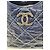 Chanel Bolsa de ombro em canvas com corrente CC de costura selvagem azul royal - vista 21
