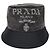 Prada Cappello bucket in nylon con borchie Nero