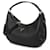 Prada Bolsa hobo de couro com logo triangular Preto - vista 4