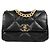 Chanel Borsa a soffietto da donna in pelle di agnello, borsa media, oro e nero