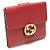 Gucci Billetera con solapa en cuero rojo con logo entrelazado Roja - vista 3