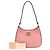 Miu Miu Borsa hobo in pelle madras rosa con lettering dorato - vista 2