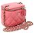 Vanity Chanel Mini bolsa cruzada de couro de cordeiro rosa com corrente dourada e caixa clássica para cosméticos - vista 3