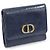 30 Montaigne Dior Navy Crinkled Lambskin MONTAIGNE Lotus Wallet - view 3