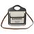 Burberry Mini Tote in Tela Bicolore in Pelle Nera Triton Marrone