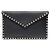 Valentino Clutch Envelope em Couro Preto com Studs Dourados Rockstud