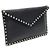 Valentino Clutch Envelope em Couro Preto com Studs Dourados Rockstud - vista 3