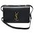 Saint Laurent Piccola borsa a spalla in pelle di vitello liscia nera con monogramma dorato Dylan e pattina a fisarmonica Nero