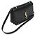 Saint Laurent Piccola borsa a spalla in pelle di vitello liscia nera con monogramma dorato Dylan e pattina a fisarmonica Nero - vista 3