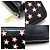 Saint Laurent Cartera compacta con cremallera de cuero negro con estampado de estrellas - vista 7