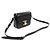 Céline Borsa a Spalla Triomphe in Pelle di Vitello Nera Lucida con Finiture Dorate Nero - vista 3