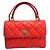 Trendy CC Chanel Borsa a spalla CC Small alla moda in pelle di agnello rossa Rosso