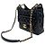 Chanel Borsa hobo con catena in nero lucido stropicciato medio - vista 3