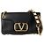 Valentino Borsa a tracolla incrociata con catena borchiata e logo Nero