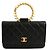 Chanel Borsa a tracolla WOC con manico in perle in tono oro nero