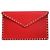 Valentino Borsa Clutch Rossa con Borchie Argento Rosso