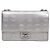 Chanel Borsa a spalla con catena in rilievo CC argento