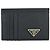Prada Billetera de tarjeta de cuero negro con logo triangular - Regalo de lujo - vista 2