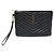 Saint Laurent Pochette a tracolla classica in matelassé nero con monogramma