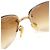 Salvatore Ferragamo Gafas de sol para mujer con cadena de cristal y montura dorada Dorado - vista 6