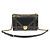 Borsa a spalla media AMA Diorama in agnello nero con catena dorata