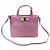 Salvatore Ferragamo Bolsa Tracy Saffiano Roxa com Laço e Barra Dourada Roxo
