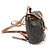 Céline Zaino Mini Polco in Tela e Pelle di Vitello Tan Triomphe Marrone - vista 2