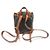 Céline Zaino Mini Polco in Tela e Pelle di Vitello Tan Triomphe Marrone - vista 3